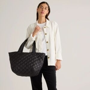 Quince Black Quilted Tote Bag